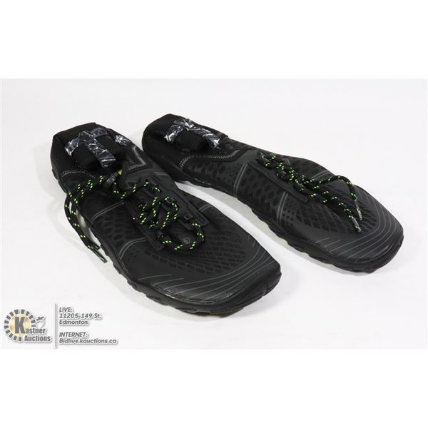 PAIR OF NEW SPORTS SHOES BLACK AND GREEN SIZE EU42