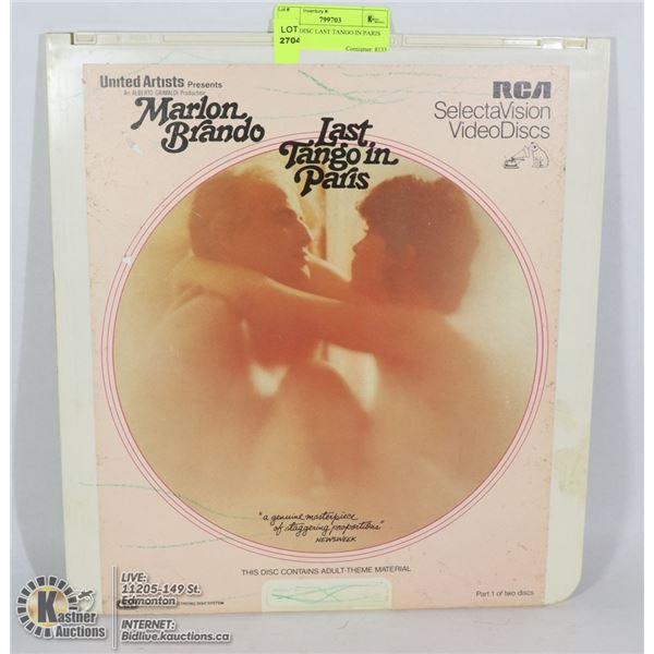 LASER DISC LAST TANGO IN PARIS