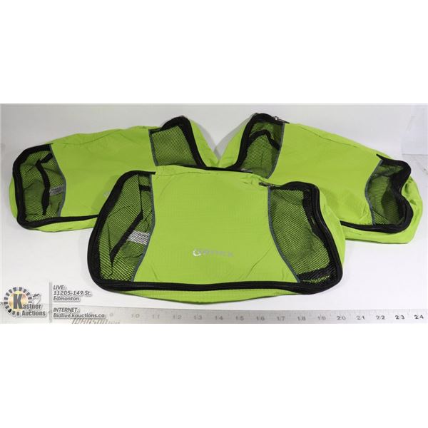 SET OF 3 GONEX PACKING CUBES ZIPPER POUCHES