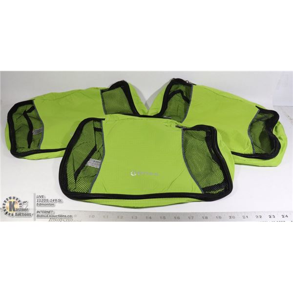 SET OF 3 GONEX PACKING CUBES ZIPPER POUCHES
