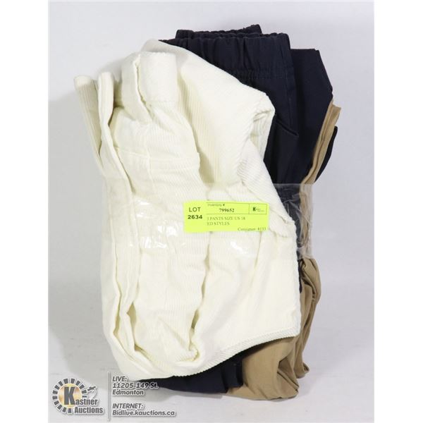 LOT OF 3 PANTS SIZE US 18 ASSORTED STYLES