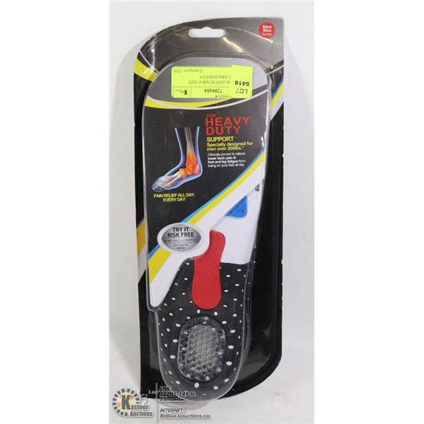 NEW MENS ADJUSTABLE SIZE SHOCK GUARD INSOLES