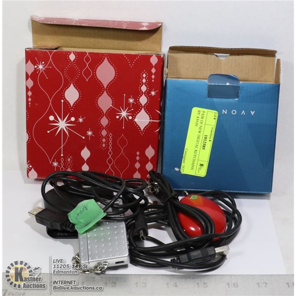 PAIR OF NEW DIGITAL KEYCHAINS BY AVON