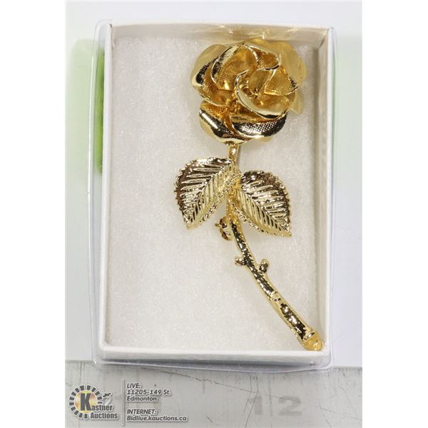 LARGE 2.5" COSTUME ROSE BROOCH