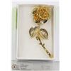 Image 1 : LARGE 2.5" COSTUME ROSE BROOCH