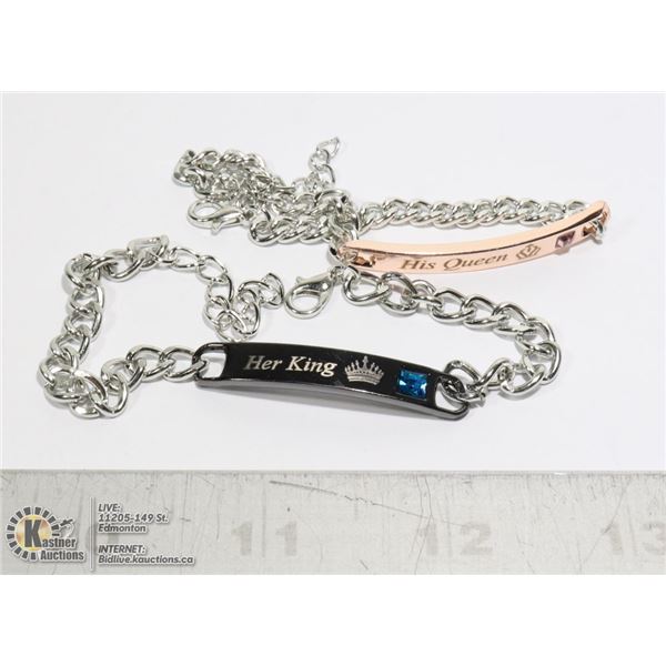 NEW KING AND QUEEN BRACELET SET