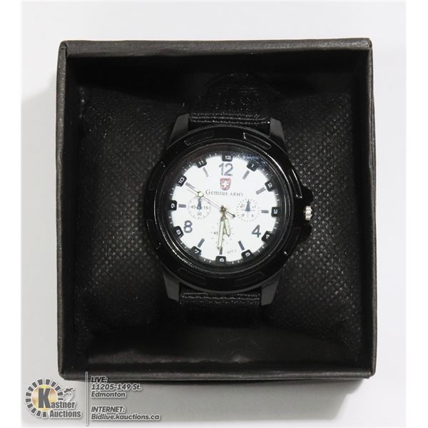 GENIUS ARMY WATCH BLACK WITH WHITE FACE