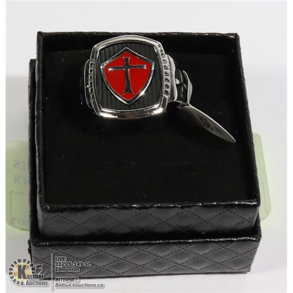 KNIGHTS TEMPLAR MENS RING 316L STAINLESS