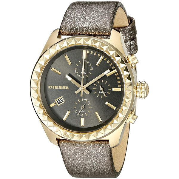 NEW DIESEL TRIPLE CHRONO GOLD BEZEL MSRP $389