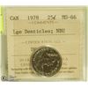 Image 1 : 1978 CANADIAN LARGE DENTICLES 25 CENT ICCS CERT