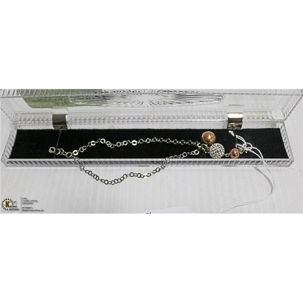 NEW LADIES .925 SILVER BRACELET ROSE GOLD RHODIUM