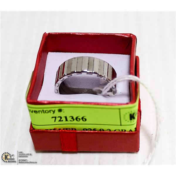 NEW RING SILVER -925 9.2 GRAMS 8MM WIDE SIZE 10.5