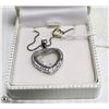 Image 1 : NEW. PENDANT. HEART WITH FLOATING CRYSTALS