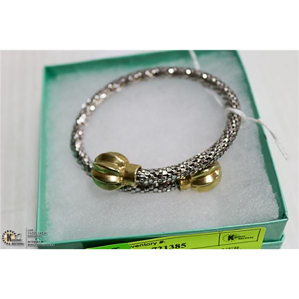 NEW. BANGLE. STERLING SILVER. 16.8 GRAMS GOLD