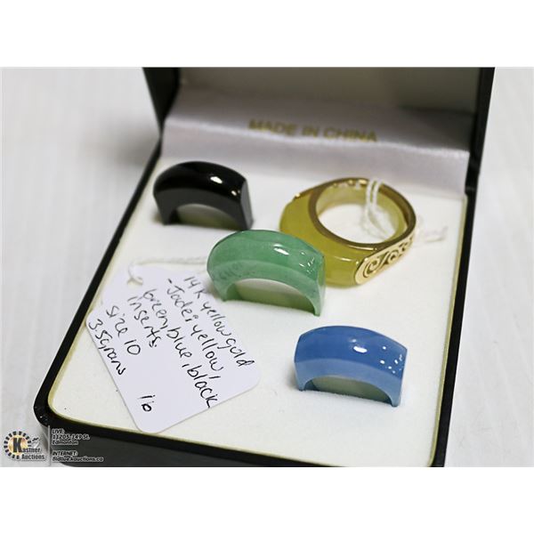 14 K YELLOW GOLD ( 3.5 GRAMS ) JADE: YELLOW 6.7 G