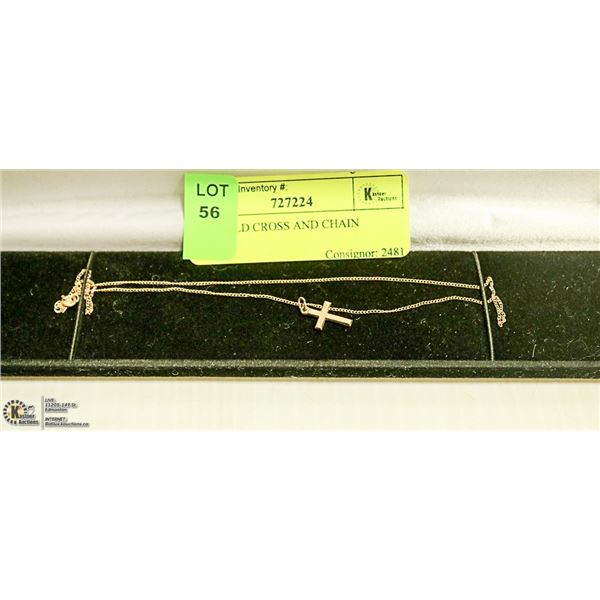 10K GOLD CROSS AND CHAIN