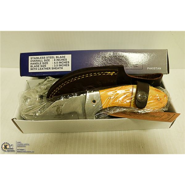 NEW BONE COLLECTOR STAINLESS STEEL GUT KNIFE