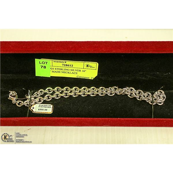 NEW 925 STERLING SILVER 16" ITALY MADE NECKLACE