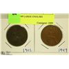 Image 1 : 1902 & 1949 LARGE ENGLISH PENNIES