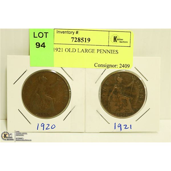 1920 & 1921 OLD LARGE PENNIES