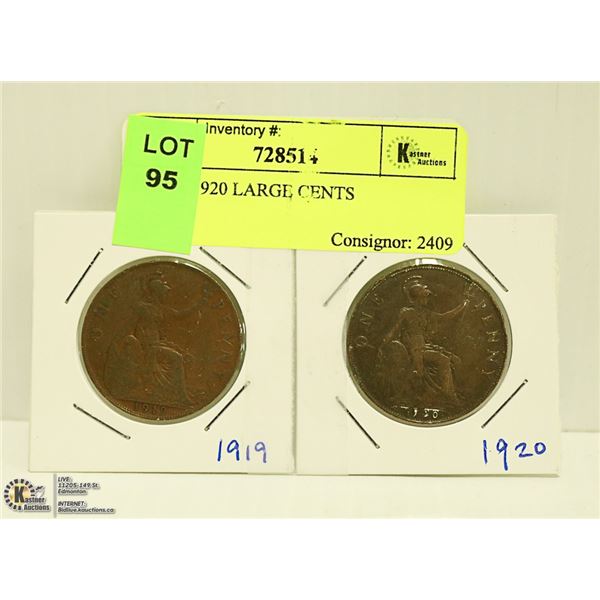 1919 & 1920 LARGE CENTS