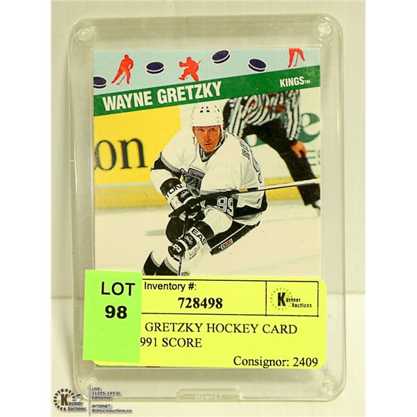 WAYNE GRETZKY HOCKEY CARD FROM 1991 SCORE