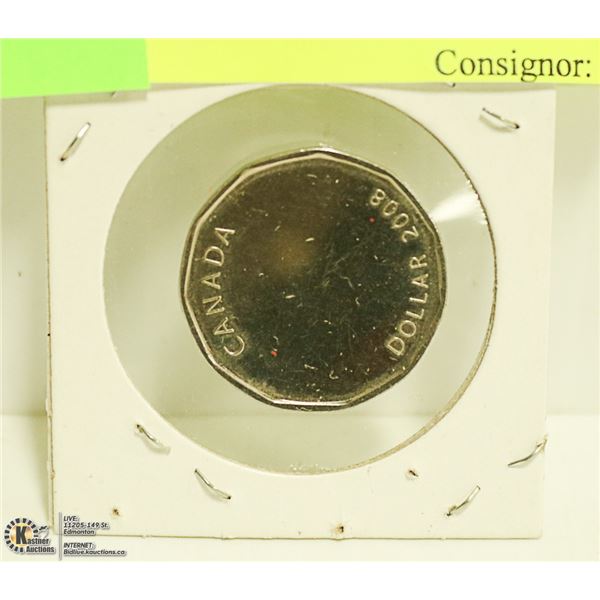 2008 CANADIAN DOLLAR WITH ERROR-BLANK UNDERSIDE
