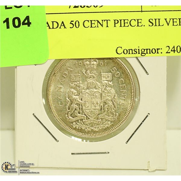 1961 CANADA 50 CENT PIECE. SILVER