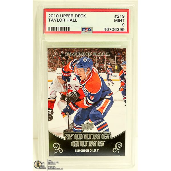 2010 - 11 UPPER DECK TAYLOR HALL YOUNG GUNS PSA 9