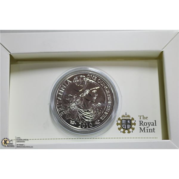 RARE 2010 GREAT BRITAN 1OZ SILVER BRITANNIA COIN