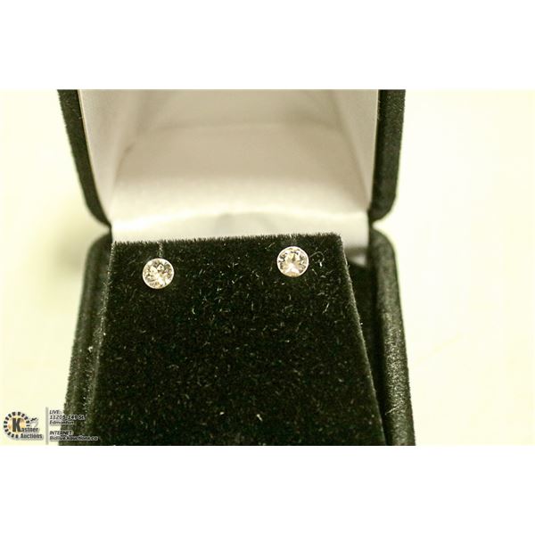 .925 SILVER .25 CT CRYSTAL DIAMOND EARRINGS