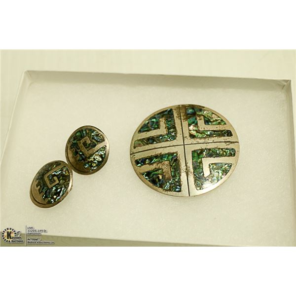 STERLING SILVER MOTHER OF PEARL JEWELRY SET