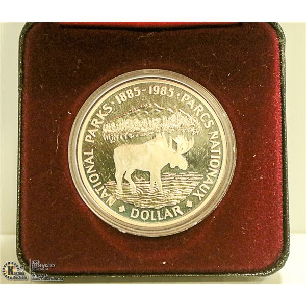 PARKS CANADA 1885-1995 COMM SILVER DOLLAR