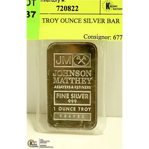 JM .999 1 TROY OUNCE SILVER BAR