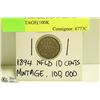 Image 1 : 1894 NEWFOUNDLAND 10 CENT LOW MINTAGE(100K