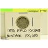 Image 1 : 1890 NEWFOUNDLAND 10 CENT LOW MINTAGE COIN (100)