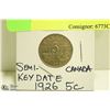 Image 1 : 1926 SEMI KEYDATE CANADIAN 5 CENT COIN