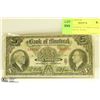 Image 1 : RARE RED SERIAL NUMBER BANK OF MONTREAL $5 BILL