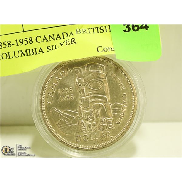 1858-1958 CANADIAN BRITISH COLUMBIA SILVER