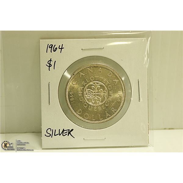 1964 CANADIAN SILVER $1 DOLLAR COIN