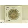 Image 1 : 1960 CANADIAN SILVER $1 DOLLAR COIN