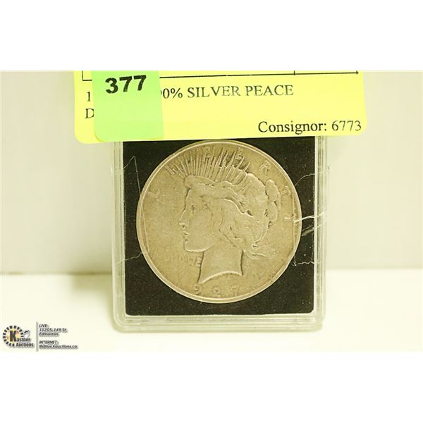 1927 USA 90% SILVER PEACE DOLLAR