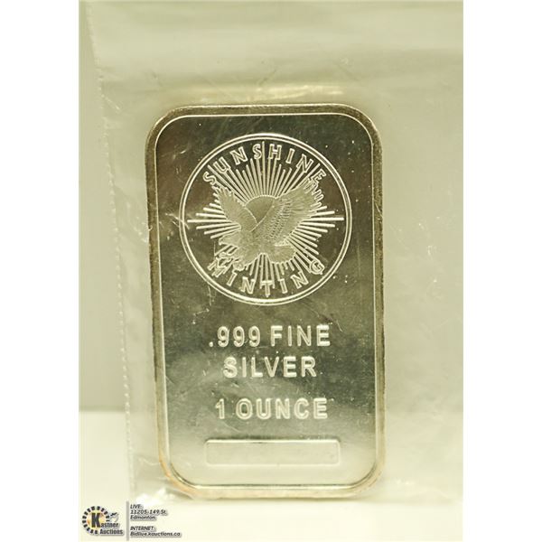 .999 1 OUNCE SUNSHINE SILVER BAR