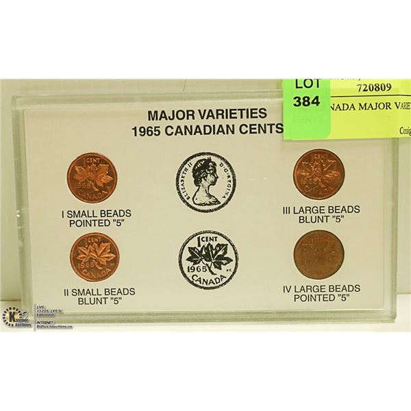 1965 CANADIAN MAJOR VARIETIES CENTS