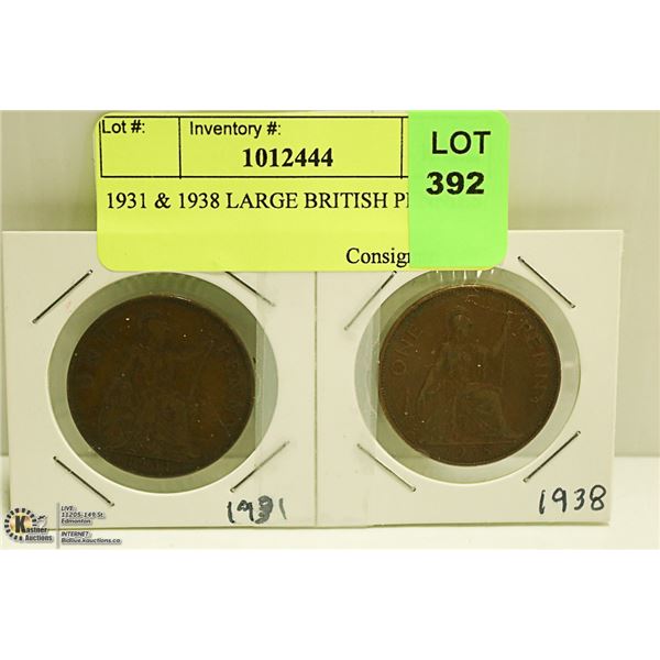 1931 & 1938 LARGE BRITISH PENNIES