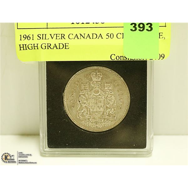 1961 SILVER CANADIAN 50 CENT PIECE
