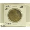 Image 1 : 1923 S USA SILVER PEACE $1 DOLLAR COIN