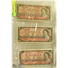 Image 1 : LOT OF 3- 1954 CANADIAN $2 BANKNOTES MIXED