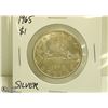 Image 1 : 1965 CANADIAN SILVER $1 DOLLAR COIN