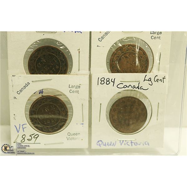 1859,1876, 1884(2) CANADA VICTORIAN CENTS